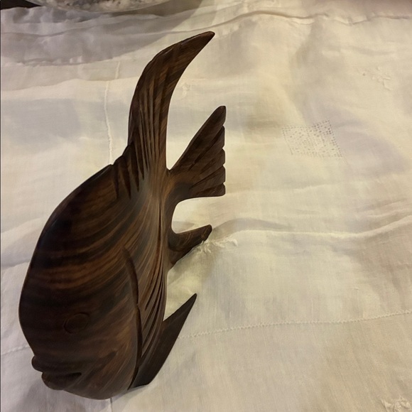 Wooden Angel Fish Decor BIG Statement for Book Shelf or Stand Alone Accent Decor - Picture 5 of 13